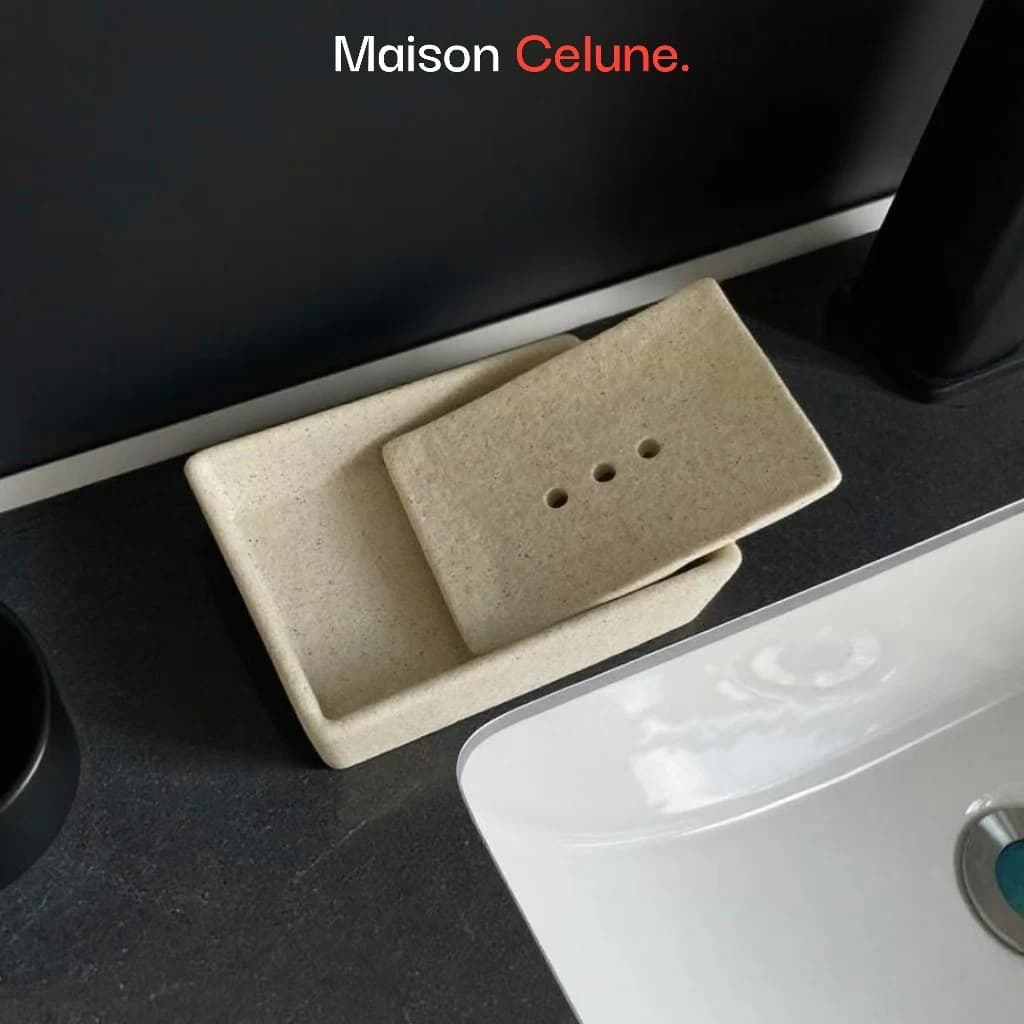 Maison Celune Premium Ceramic Soap Dish with Removable Lid for Bath Essentials - gallery image 10