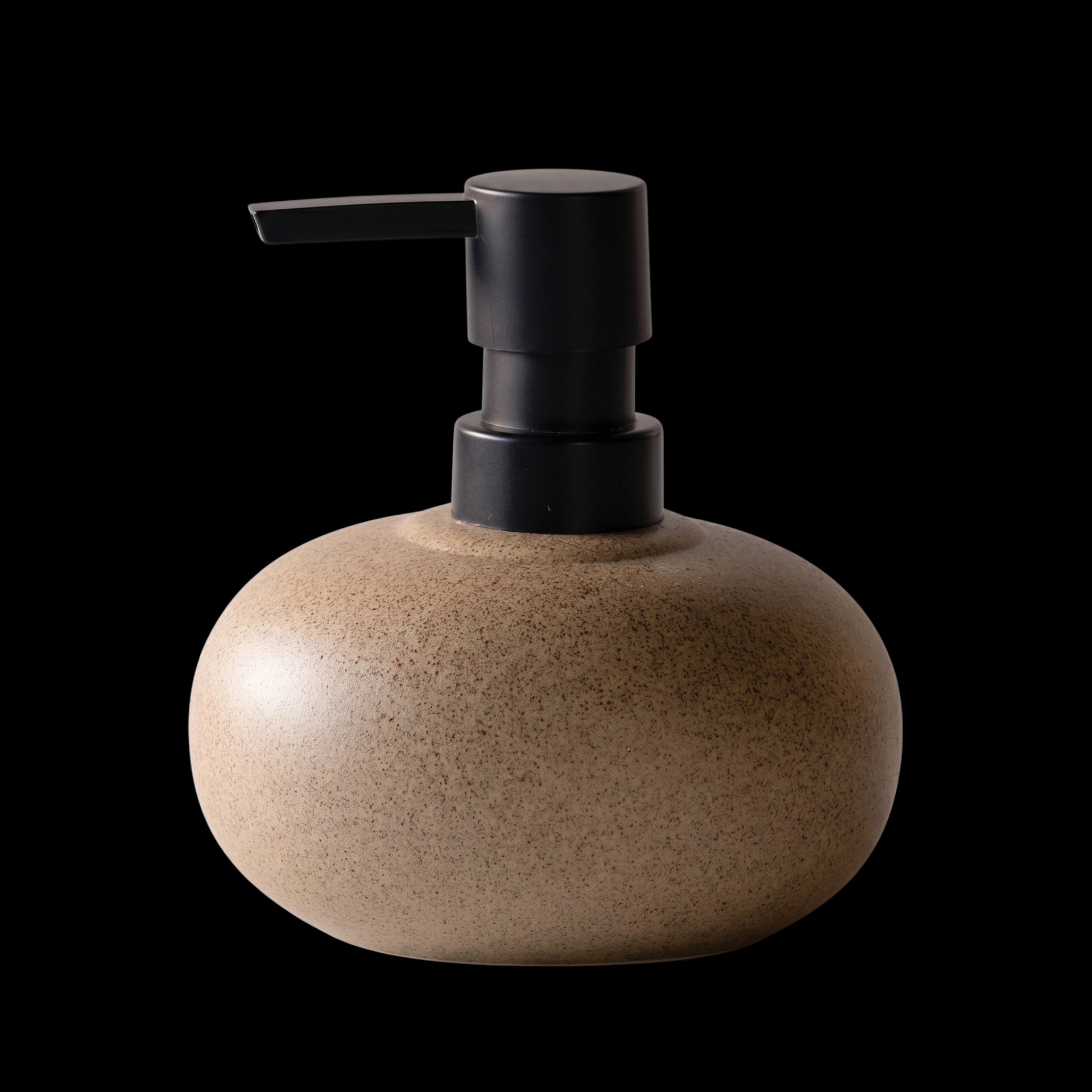 Maison Celune Wabi-Sabi Ceramic Soap Dispenser 300ml Brown with Matte Black Pump for Bathroom Bottles - main product image